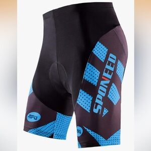 NWT sponeed Men's Cycling Shorts Padded Bicycle Riding Pants  blue/black XL